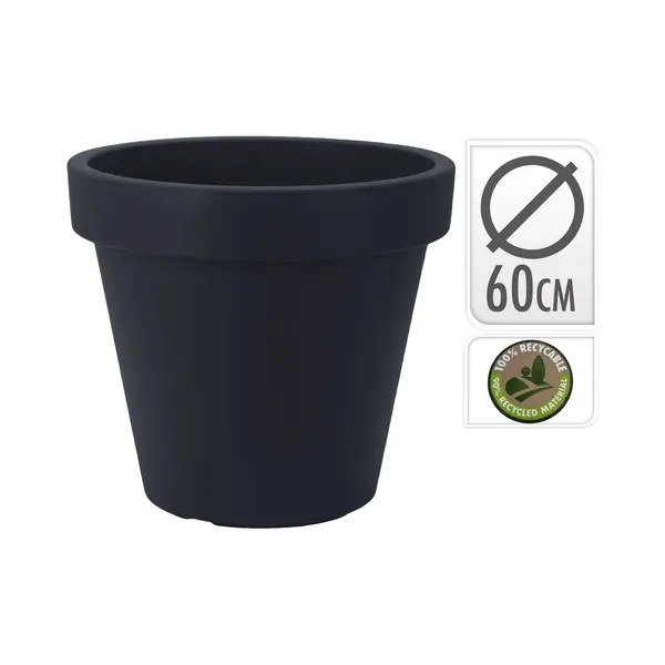Pro Garden Bloempot Rond 60 Cm - Ronde Kunststof Plantenpot Voor Binnen & Buiten – Weerbestendig & Lichtgewicht – Antraciet thumbnail