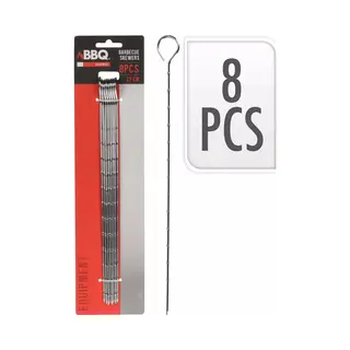 Barbecue Spiesen - 8x - Metaal - 27, 5 Cm - Rond Handvat - Bbq Accessoires