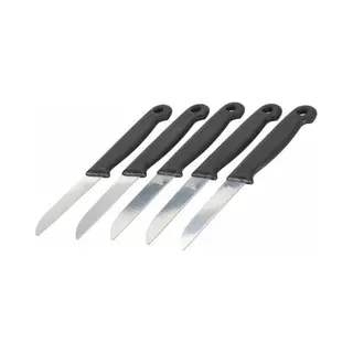 Excellent Houseware Schilmessen - 5x - Zwart - Keukenmesjes - Rvs - 16 Cm