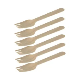 Bbq/verjaardag/camping Wegwerp Bestek - Vorken - 40x - Hout - 16 Cm - Eco Friendly/composteerbaar