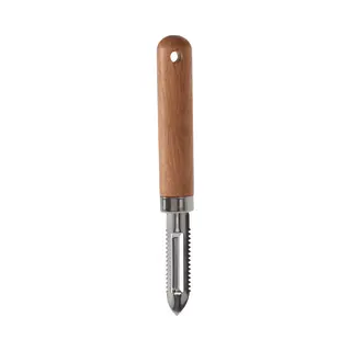 Excellent Houseware Keukengerei Fruit Aardappel Schilmes - Rvs - Houten Handvat - 18 Cm - Beechwood