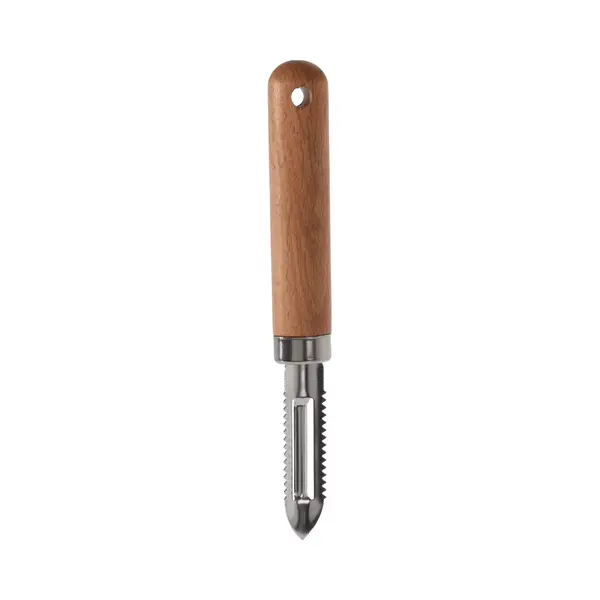 Excellent Houseware Keukengerei Fruit Aardappel Schilmes - Rvs - Houten Handvat - 18 Cm - Beechwood thumbnail