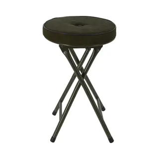 Home & Styling Bijzet Krukje/stoel - Opvouwbaar - Donkergroen - Ribcord - D33 X H49 Cm