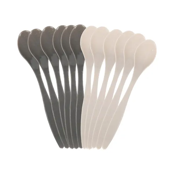 Excellent Houseware Lepelset - 12x - Lichtgrijs / Donkergrijs - 14 Cm - Herbruikbaar - Vaatwasser Bestendig thumbnail