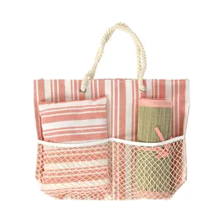Strandtas Strandmat Kussen Roze Polyester Vakantie Strandaccessoire.