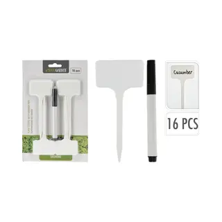 Pro Garden Plantenstekers Plastic Stokjes - Set 16x - 15 Cm - Planten/kruiden Labelen