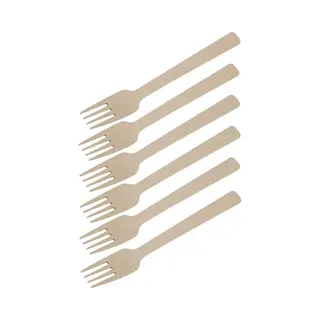 Bbq/verjaardag/camping Wegwerp Bestek - Vorken - 18x - Bamboe - 17 Cm
