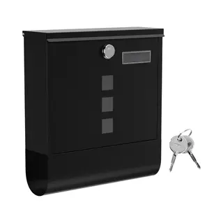 Hoppa! Wand Brievenbus | 30, 5 X 9, 5 X 33, 3 Cm | Rvs | Zwart