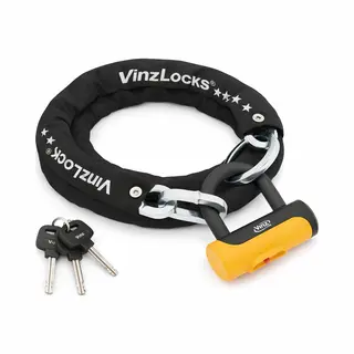 Vinz Tibba Kettenschloss ø8, 3mm | Art 2 Zertifikat | Schloss Für Fahrrad, E-Bike & Hochwertiges Fahrrad & Fatbike | Sicheres Fahrradschloss, Durch