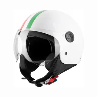 Vinz Helmets Vinz Gavia Italiaanse Helm - Scooterhelm / Motorhelm / Brommerhelm - Wit - Xs