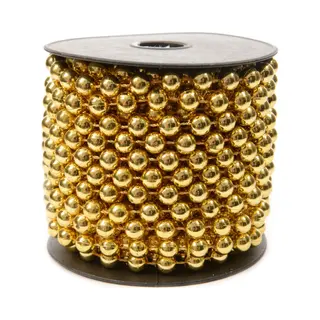 Decoris Kralenslinger - Goud - Kunststof - 10 M X 0, 8 Cm - Kerstversiering/guirlandes