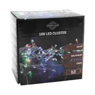 Svenska Living Draadverlichting Lichtsnoer Met 100 Lampjes Gekleurd Op Batterij 100 Cm - Lichtdraden/lichtsnoeren - Kerstverlichting