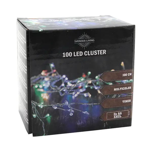 Svenska Living Draadverlichting Lichtsnoer Met 100 Lampjes Gekleurd Op Batterij 100 Cm - Lichtdraden/lichtsnoeren - Kerstverlichting thumbnail