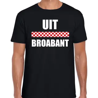 Bellatio Decorations Uit Broabant Met Vlag Brabant T-shirt Zwart Heren - Brabants Dialect Cadeau Shirt S