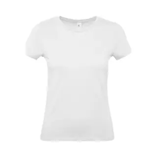 B&C Set Van 4x Stuks Wit Basic T-shirts Voor Dames Met Ronde Hals - Katoen - 145 Grams - Witte Shirts / Kleding, Maat, M (38)
