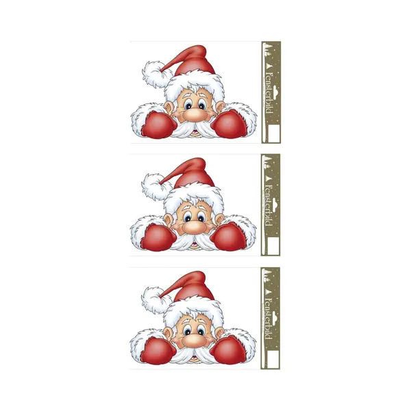 4x Stuks Velletjes Kerst Raamstickers Kerstman 21 X 32 Cm - Raamversiering/raamdecoratie Stickers Kerstversiering thumbnail