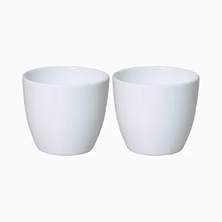 Floran Bloempot/plantenpot Boule - 4x Stuks - Wit - Keramiek - 10 X 12 Cm