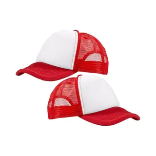 Jumada 2x Stuks Truckers Baseball Cap / Petje - Rood/wit - Voor Volwassenen