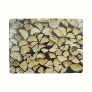Mars & More Placemat - 4x Stuks - Openhaard Hout Print - 30 X 40 Cm - Kurk - Rechthoekig - Onderlegger - Tafeldecoratie