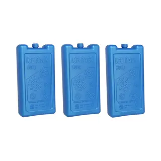 Gerimport Koelelement - 3x Stuks - Dik - 500 Ml - 9, 5 X 17, 5 X 4 Cm - Blauw - Kunststof - Voor Grote Koeltas En Koekbox