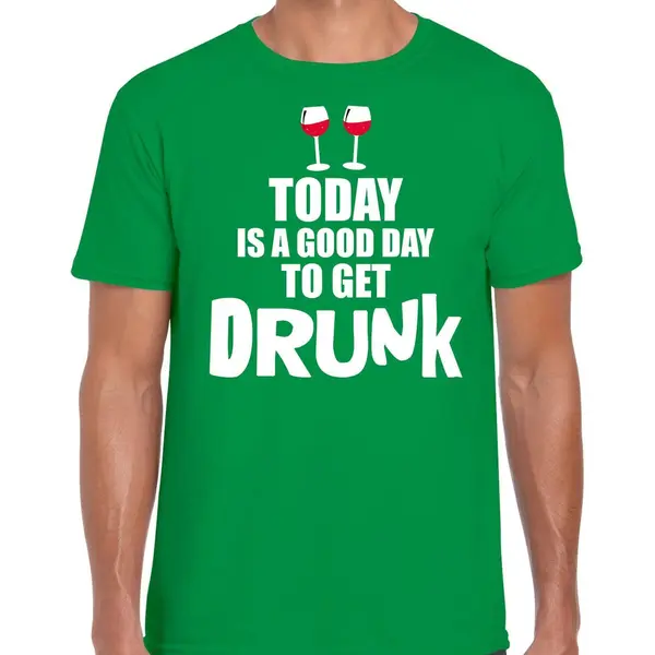Bellatio Decorations Groen Fun T-shirt Good Day To Get Drunk - Heren - St Patricks Day - Festival Shirt / Outfit / Kleding M thumbnail