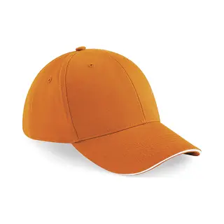 Beechfield Pet - Oranje Met Wit - 6 Panel Baseballcap - Volwassenen - Katoen