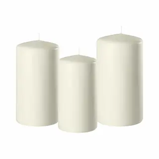 Enlightening Candles Set Van 3x Stuks Ivoor Witte Stompkaarsen 10-12-15 Cm Met Diameter 6 Cm - Sfeer Kaarsen Voor Binnen