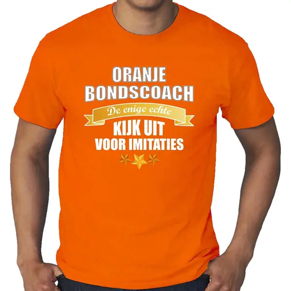 Bellatio Decorations Grote Maten Oranje Fan T-shirt Voor Heren - De Enige Echte Bondscoach - Holland / Nederland Supporter - Ek/ Wk Shirt / Outfit Xxxxl thumbnail