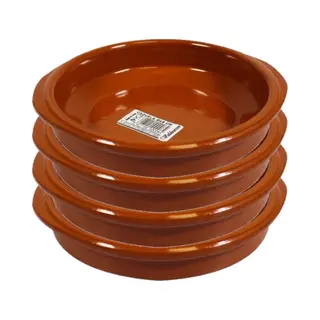 Concord Tapas Bakjes/schaaltjes Alicante - Set Van 4x Stuks - Met Handvatten - 16 Cm - Tapas Serveer/borden/oven Schalen