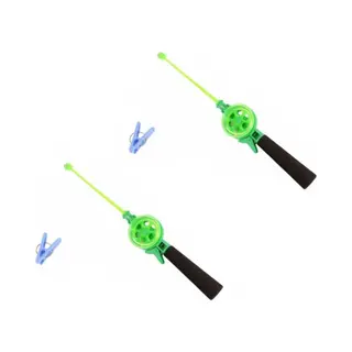 Gerkimex Krabhengel/vishengel - 4x - Voor Krabbetjes - Groen - 39 Cm - Strand Speelgoed