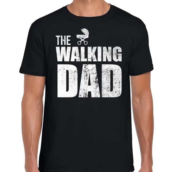 Bellatio Decorations The Walking Dad - T-shirt Zwart Voor Heren - Papa Kado Shirt / Aanstaande Vader Cadeau / Papa In Verwachting M thumbnail