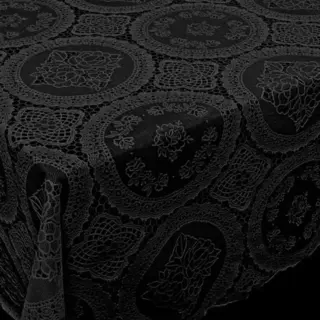 Bellatio Design Tafelzeil - Antraciet - Kanten Patroon - 140 X 300 Cm - Tuintafelkleed - Dineren - Knutselen