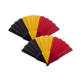 Funny Fashion Waaier Belgische Vlag - 2x Stuks - Handwaaiers - 23 Cm - Feestartikelen - België