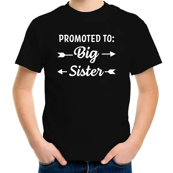 Bellatio Decorations Promoted To Big Sister Cadeau T-shirt Zwart Voor Meisjes / Kinderen - Grote Zus Shirt 134/140 thumbnail