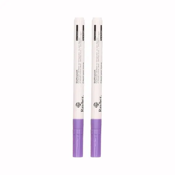 Rayher hobby materialen Rayher Textielstift - Paars - Fijne Punt - 2x Stuks - Textiel Kleding Stiften - Schrijven thumbnail