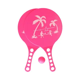 Summer Play Gebro Beachball Set - Roze - Kunststof - Strandspelletje - Tennis