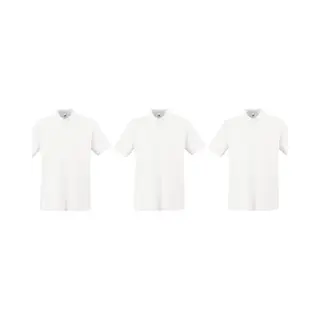 Fruit of the Loom 3-Pack Maat L Wit Polo Shirt Premium Van Katoen Voor Heren - Polo T-shirts Voor Heren