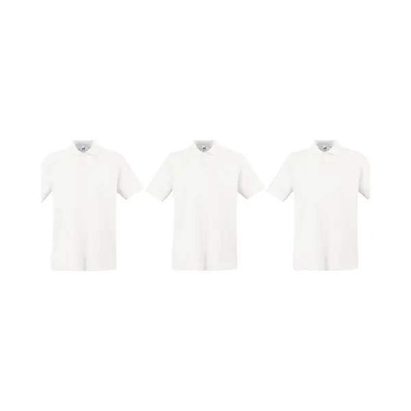 Fruit of the Loom 3-Pack Maat L Wit Polo Shirt Premium Van Katoen Voor Heren - Polo T-shirts Voor Heren thumbnail