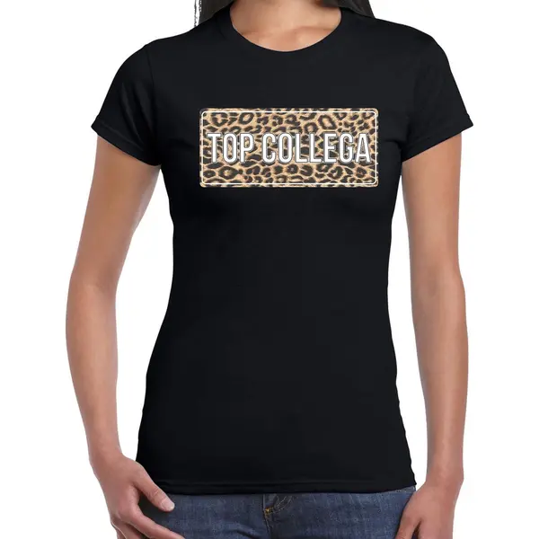 Bellatio Decorations Top Collega Cadeau T-shirt Met Panter Print - Zwart - Dames - Verjaardag Kado / Bedankje / Cadeau Shirt Xxl thumbnail
