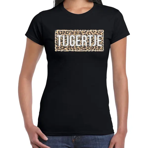 Bellatio Decorations Tijgertje Fun Tekst T-shirt - Zwart - Voor Dames - Foute Party Thema Kleding S thumbnail