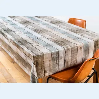 Bellatio Design Tafelzeil/tafelkleed Lange Houten Planken Print 140 X 300 Cm - Tuintafelkleed