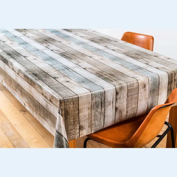 Bellatio Design Tafelzeil/tafelkleed Lange Houten Planken Print 140 X 300 Cm - Tuintafelkleed thumbnail