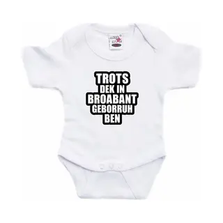 Bellatio Decorations Trots Dek In Broabant Geborruh Ben Tekst Baby Rompertje Wit Jongens En Meisjes - Kraamcadeau - Brabant Geboren Cadeau 68
