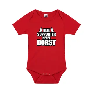 Bellatio Decorations Belgie Fan Baby Romper Deze Supporter Heeft Dorst Rood Jongens En Meisjes - Ek / Wk Babykleding 68