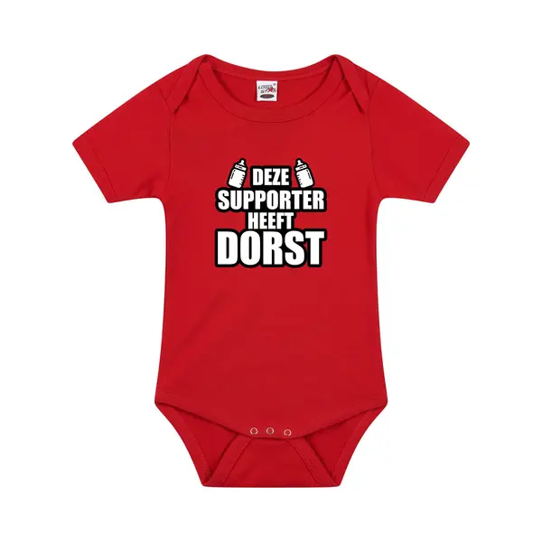 Bellatio Decorations Belgie Fan Baby Romper Deze Supporter Heeft Dorst Rood Jongens En Meisjes - Ek / Wk Babykleding 68 thumbnail