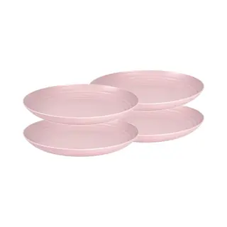 PlasticForte Bord - 4x Stuks - D25 Cm - Roze - Kunststof - Rond - Camping Bord - Dinerbord