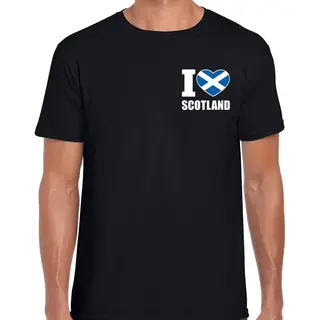 Bellatio Decorations I Love Scotland T-shirt Zwart Op Borst Voor Heren - Schotland Landen Shirt - Supporter Kleding M