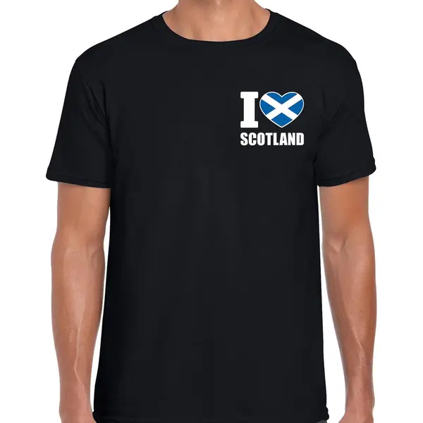 Bellatio Decorations I Love Scotland T-shirt Zwart Op Borst Voor Heren - Schotland Landen Shirt - Supporter Kleding M thumbnail