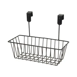 Storage Solutions - Mandje Met Deurhaken - Zwart - Metaal 28 X 9, 5 Cm