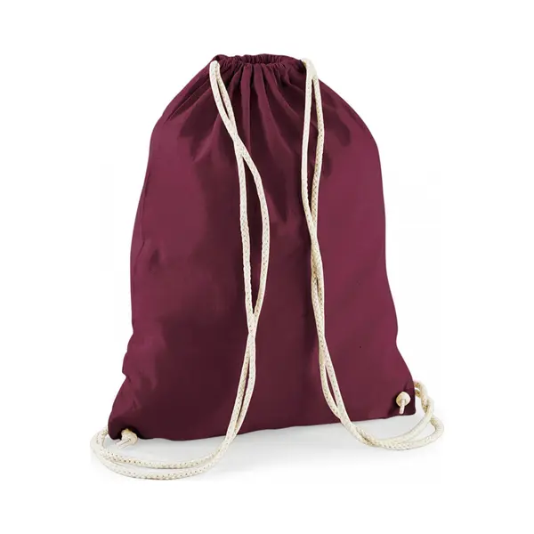 Gymtas Sport/zwemmen - Rugzak - Bordeaux Rood - Met Rijgkoord - 46x37 Cm - Katoen - 12 Liter thumbnail